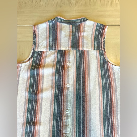 Anthropologie Cloth & Stone Striped Sleeveless V-Neck Shirt Dress - Size Small - Picture 11 of 15